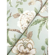 Kép 4/6 - York Virág indás világoskék-zöld vlies tapéta Courtyard Botanical tapéta Pale Blue 68,58 cm X 8,22 m