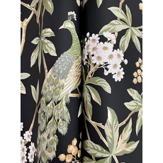 Kép 4/6 - York Páva mintás zöld-fekete vlies tapéta Peacock Estate Black 68,58 cm X 8,22 m