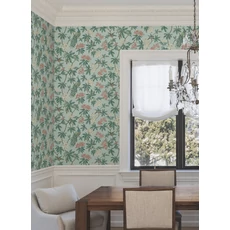 Kép 2/6 - York Páva mintás kék vlies tapéta Peacock Estate Blue 68,58 cm X 8,22 m