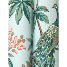 Kép 4/6 - York Páva mintás kék vlies tapéta Peacock Estate Blue 68,58 cm X 8,22 m