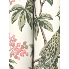 Kép 4/6 - York Páva mintás zöld-krém vlies tapéta Peacock Estate Cream 68,58 cm X 8,22 m