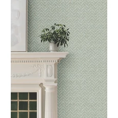 Kép 2/6 - York Klasszikus halszálka mintás zöld vlies tapéta Regent Jade 68,58 cm X 8,22 m