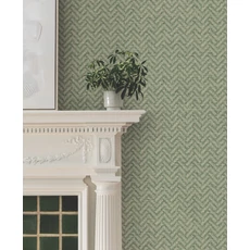 Kép 2/6 - York Klasszikus halszálka mintás zöld vlies tapéta Regent Emerald 68,58 cm X 8,22 m
