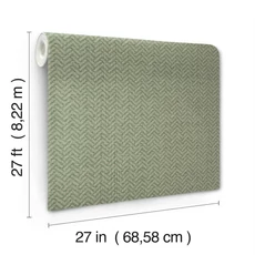 Kép 5/6 - York Klasszikus halszálka mintás zöld vlies tapéta Regent Emerald 68,58 cm X 8,22 m