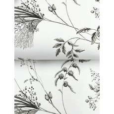 Kép 4/6 - York Botanikai mintás fekete-fehér vlies tapéta Floral Lace Black 68,58 cm X 8,22 m