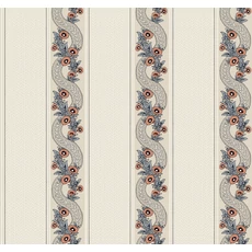 Kép 1/6 - York Csíkos virág indás korall színű vlies tapéta Abbey's Garland Coral 68,58 cm X 8,22 m