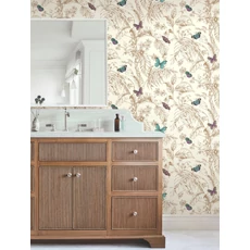 Kép 4/8 - York Pillangók trópusi leveleken arany vlies tapéta Papillon Gold 68,58 cm X 8,22 m