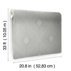 Kép 5/5 - York Elegáns geometrikus szürke-ezüst vlies tapéta Harlowe Light Grey/Silver 52,83 cm X 10 m