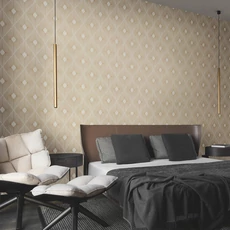 Kép 2/6 - York Elegáns geometrikus fehér-arany vlies tapéta Harlowe White/Gold 52,83 cm X 10 m