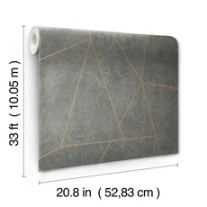 Kép 6/7 - York Modern geometrikus szürke-arany vlies tapéta Nazca Grey/Gold 52,83 cm X 10 m