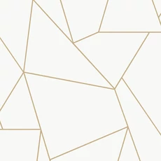 Kép 1/5 - York Modern geometrikus fehér-arany vlies tapéta Nazca White/Gold 52,83 cm X 10 m