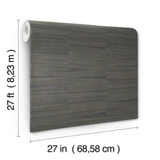 Kép 11/12 - York Vonalrajzos elegáns sötétszürke vlies tapéta finom arany fénnyel Line Stripe Charcoal 68,58 cm X 8,22 m