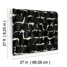 Kép 9/10 - York Modern ecsetvonás mintás fekete vlies tapéta Brushed Ink Black 68,58 cm X 8,22 m