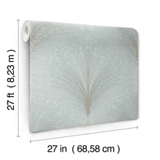 Kép 4/11 - York Metál fényes modern kék vlies tapéta Papyrus Plume Sky 68,58 cm X 8,22 m