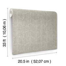 Kép 5/12 - York Chevron mintás barnás szürke vlies tapéta Flatiron Geometric Cement 52 cm X 10 m