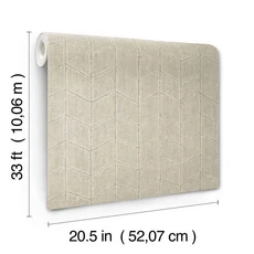 Kép 2/12 - York Chevron mintás barna vlies tapéta Flatiron Geometric Taupe 52 cm X 10 m