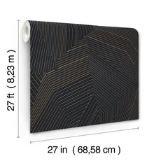 Kép 10/10 - York Modern absztrakt fekete vlies tapéta Dotted Maze Black 68,58 cm X 8,22 m