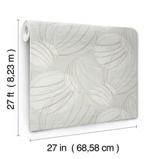 Kép 8/8 - York Absztrakt mintás vonalrajzos szürke vlies tapéta Floating Lanterns Light Grey 68,58 cm X 8,22 m