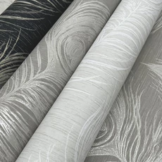 Kép 7/7 - York Pávatollas gyöngyházas elegáns barna vlies tapéta Regal Peacock Dark Mink 68,58 cm X 8,22 m