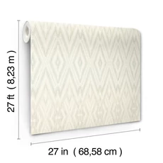Kép 9/9 - York Ikat mintás bézs vlies tapéta Diamond Marquise Light Neutral 68,58 cm X 8,22 m