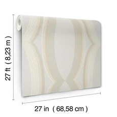 Kép 7/8 - York Ellipszis mintás bézs vlies tapéta Progression Ogee Blonde 68,58 cm X 8,22 m