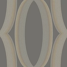 Kép 1/8 - York Ellipszis mintás sötétszürke vlies tapéta Progression Ogee Charcoal 68,58 cm X 8,22 m