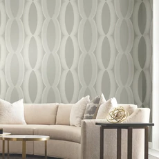 Kép 3/8 - York Ellipszis mintás szürke vlies tapéta Progression Ogee Light Neutral 68,58 cm X 8,22 m