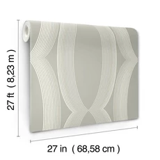 Kép 6/8 - York Ellipszis mintás szürke vlies tapéta Progression Ogee Light Neutral 68,58 cm X 8,22 m