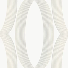 Kép 1/5 - York Ellipszis mintás fehér-bézs vlies tapéta Progression Ogee White 68,58 cm X 8,22 m
