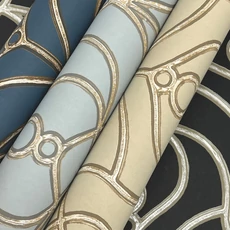 Kép 5/8 - York Klasszikus szürkéskék vlies tapéta arany mintával Divine Trellis Dusty Blue 68,58 cm X 8,22 m