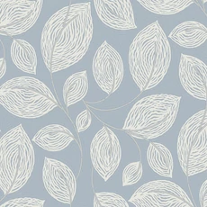 Kép 1/8 - York Levélmintás kék vlies tapéta Contoured Leaves Indigo Blue 68,58 cm X 8,22 m