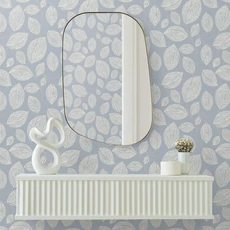 Kép 6/8 - York Levélmintás kék vlies tapéta Contoured Leaves Indigo Blue 68,58 cm X 8,22 m