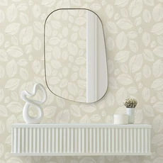 Kép 5/8 - York Levélmintás barna vlies tapéta szatén fénnyel Contoured Leaves Sand 68,58 cm X 8,22 m