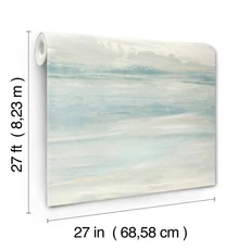 Kép 2/8 - York Színátmenetes akvarell kék vlies tapéta Soothing Mists Scenic Blue 68,58 cm X 8,22 m