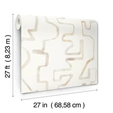 Kép 6/8 - York Absztrakt mintás modern bézs vlies tapéta Abstract Aura Caramel Cream 68,58 cm X 8,22 m