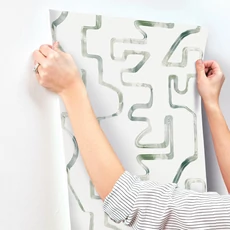 Kép 6/7 - York Absztrakt mintás modern zöld-szürke vlies tapéta Abstract Aura Green/Grey 68,58 cm X 8,22 m