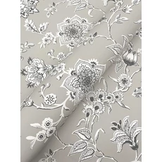 Kép 4/6 - York Virágindás klasszikus szürke vlies tapéta Sutton Grey 68,58 cm X 8,22 m