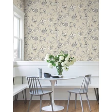 Kép 3/6 - York Egzotikus viráginda bézs vlies tapéta Passion Flower Toile Beige 68,58 cm X 8,22 m