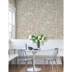 Kép 3/6 - York Egzotikus viráginda barna vlies tapéta Passion Flower Toile Linen 68,58 cm X 8,22 m