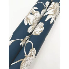 Kép 4/6 - York Egzotikus viráginda sötétkék vlies tapéta Passion Flower Toile Navy 68,58 cm X 8,22 m
