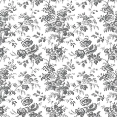 Kép 1/6 - York Romantikus virágmintás fekete-fehér vlies tapéta Anemone Toile Black 52 cm X 10 m