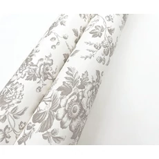 Kép 4/6 - York Romantikus virágmintás barna-fehér vlies tapéta Anemone Toile Taupe 52 cm X 10 m