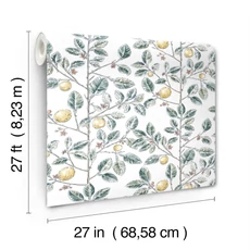 Kép 5/6 - York Monokróm citromfás zöld vlies tapéta Limoncello Toile Forest 68,58 cm X 8,22 m