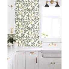 Kép 2/6 - York Monokróm citromfás zöld vlies tapéta Limoncello Toile Green 68,58 cm X 8,22 m