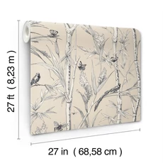 Kép 5/6 - York Bambuszerdőt ábrázoló bézs vlies tapéta Bambou Toile Beige 68,58 cm X 8,22 m