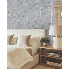 Kép 3/6 - York Bambuszerdőt ábrázoló kék vlies tapéta Bambou Toile Sky 68,58 cm X 8,22 m