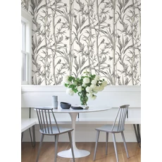 Kép 2/6 - York Bambuszerdőt ábrázoló fehér-bézs vlies tapéta Bambou Toile White 68,58 cm X 8,22 m