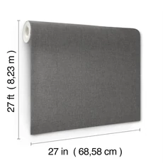 Kép 4/5 - York Szövethatású fekete vinyl tapéta Hardy Linen High Performance Vinyl Onyx 68,58 cm X 8,22 m