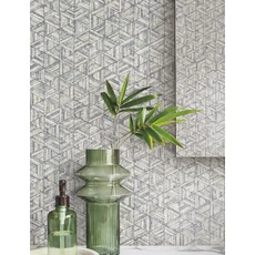 Kép 2/5 - York Fényes geometriai mintás mdoern arany-ezüst vinyl tapéta Rune High Performance Vinyl Oyster 68,58 cm X 8,22 m