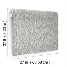 Kép 4/5 - York Fényes geometriai mintás mdoern arany-ezüst vinyl tapéta Rune High Performance Vinyl Oyster 68,58 cm X 8,22 m